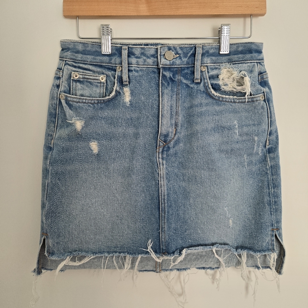 Lovers and Friends Distressed Denim Mini Skirt - Picture 2 of 9